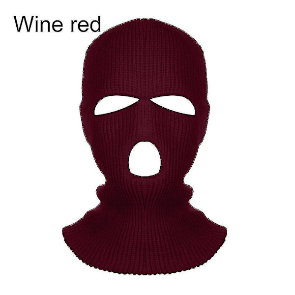 Pakke med 1 Vinterstrikket Lue Varmt Og Mykt 2/3 Hull Fullt Ansikt Ski Lue Balaclava