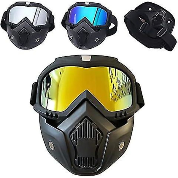 Qiffiy Hiihtolasit Lumilasit Unisex Hiihto Lumilautailu Maski Moottorikelkka Hiihtolasit Tuulenpitävät Motocross Suojalasit Turvalasit Suun Suodattimella