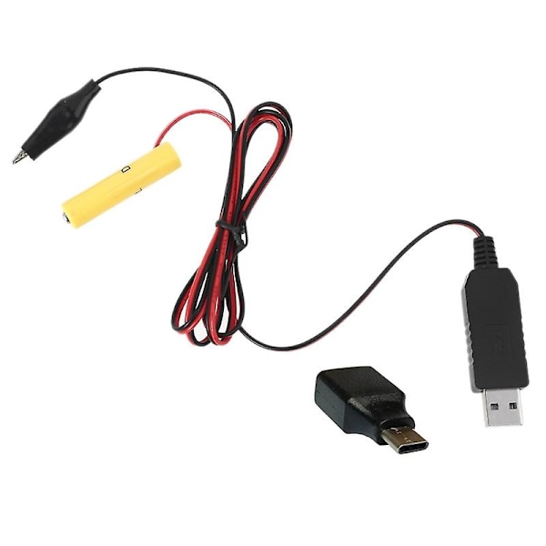 Universal USB Type-C til 3V 4.5V 6V 9V 12V AAA Batteri Eliminator Kan Erstatte 2-8stk AAA Batteri til Legetøj, Blæser og mere