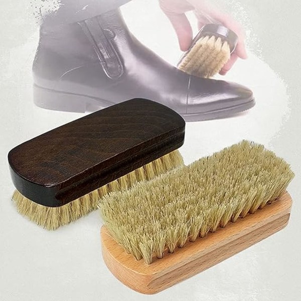 1 st Home Boot Brush Cleaner Shine Shoe Pig Borst Borste med trähandtag rengöringsborste eller rengöring av bil/säng/soffa/drag/trädgård/möbler/kläder (L