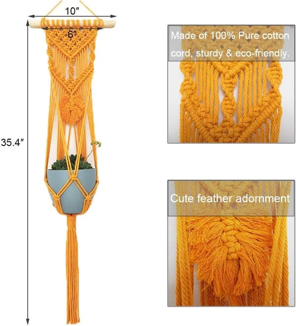 Macrame växt hängare vägg hängande 2 st set