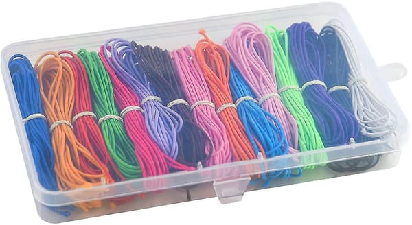 Fargede Elastiske Snører 1mm Elastisk String Armbånd Elastisk 15 Stk X 4m
