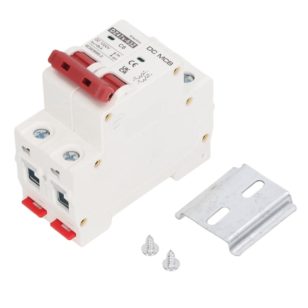 Dc Miniature Circuit Breaker 2p Breaking Capacity 6000a Mini 6a Circuit Breaker For Solar Pv System 1000v