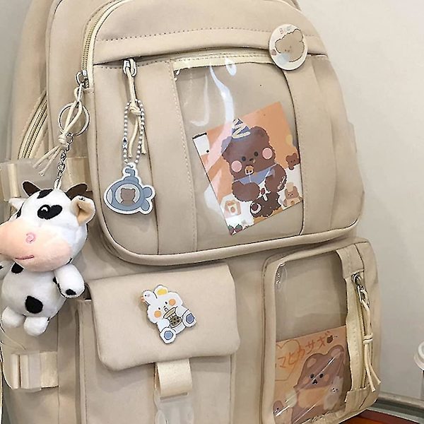 Rygsæk med søde pin-tilbehør plys vedhæng Kawaii rygsæk
