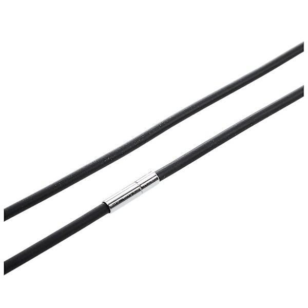 3mm Sort Gummi-Kæde Halskæde med Rustfrit Stål Lukning - 60,5 cm