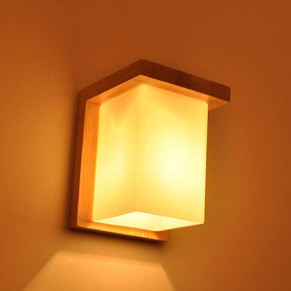 Vintage Væghængt Lampe Industriel Væghængt Lampe Træ Kunst