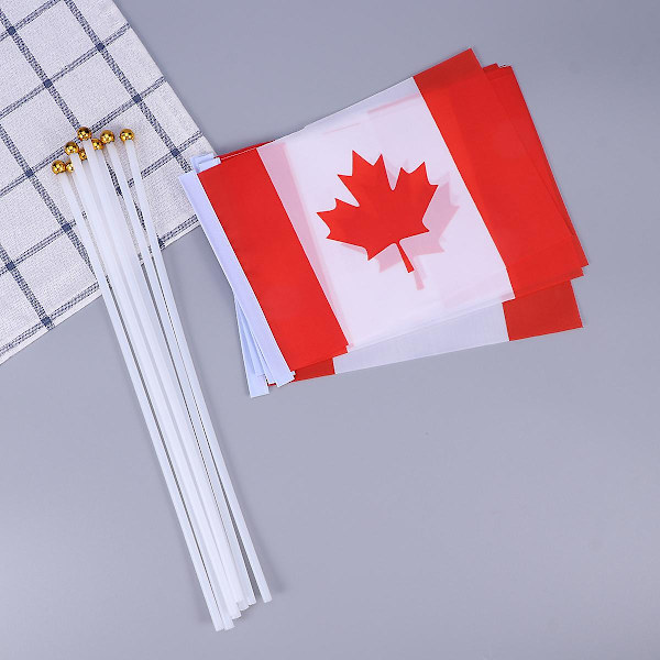 50 st Canadian Flag Små Internationella Flaggor Kanada Stick Flagga Länderflaggor På Sticka