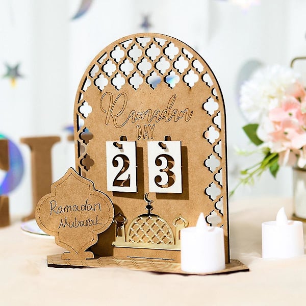 Ramadan Nedtelling Kalender Eid Mubarak Ornament 2023 Ramadan Dekorasjon Islam Muslimsk Ramadan-mxbc
