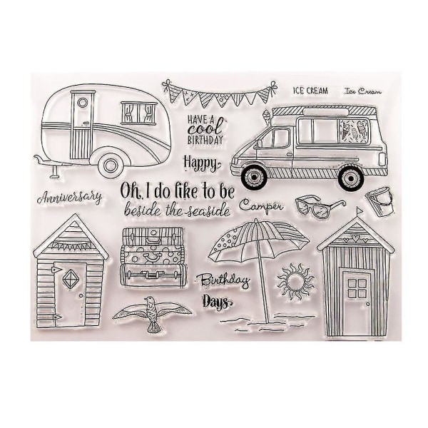 Husbil Silikon Genomskinlig Tätningsstämpel Diy Scrapbooking Prägling Fotoalbum Dekorativt Papperskort Hantverk