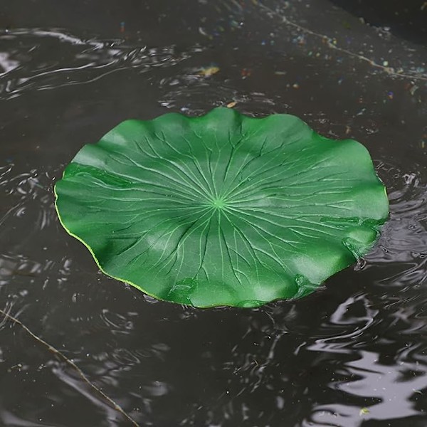 1 stk. Kunstig Flydende Lotusblade, Kunstige Lotusblade til Have Damme Pool Dekoration, Grøn, 11,02\"
