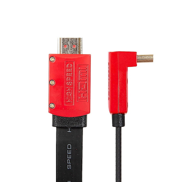 Fladt Hdmi-kabel [4m ledning] lige/vinklede tv-stik Ultra High-speed 18gbps V2.0 understøtter 4k Hdr 60fps, Uhd 2160p/1080p, Sky