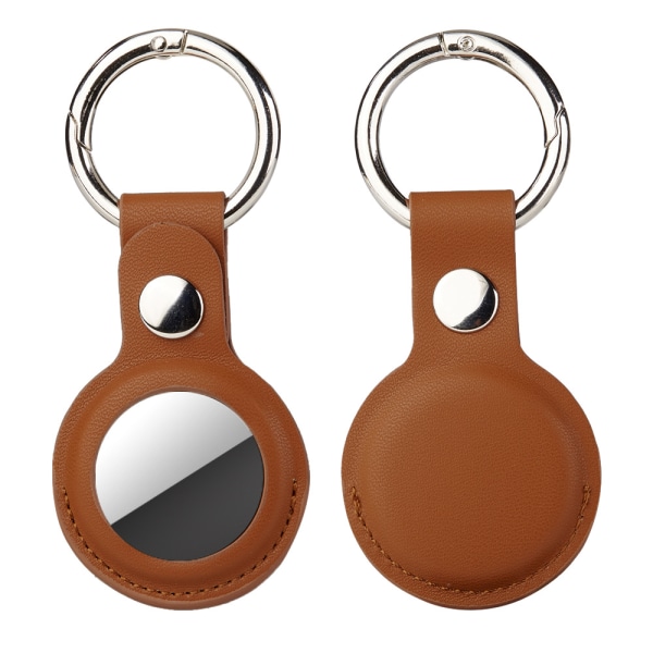 Case AirTag avaimenperärenkaalla, suojaava nahkapidikkeen cover avaimenperällä. Yhteensopiva Apple New Air Tag 2021:n kanssa lemmikeille, avaimille, matkalaukuille