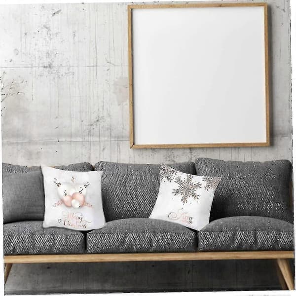 Jul Kuddfodral Prydnadskudde Roséguld Kudde Skydd För Soffa Stol Soffhörna 45x45cm 4st (inga Innerkuddar)