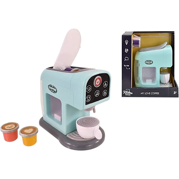 Min första kaffemaskin för barn - Köksleksak med ljus och ljud | Tillbehör till leksakskök | Leksaker för barn