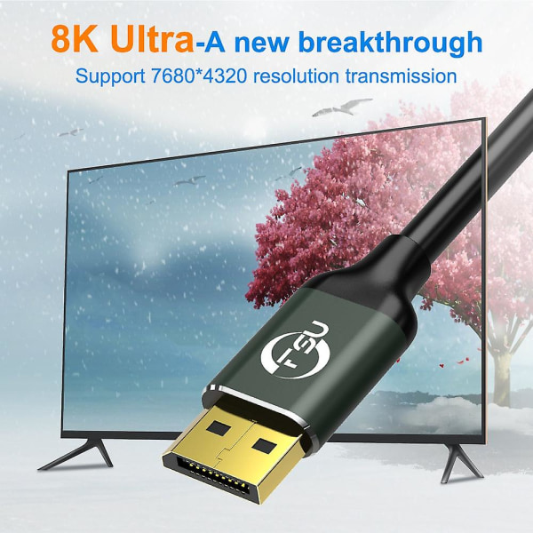 Displayport 1.4 8k 4k Hdr 144hz 165hz Display Port-adapter för video PC bärbar dator TV Dp 1.4 Display P