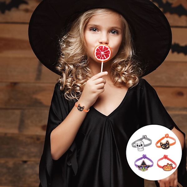 20 kpl Halloween-rannekorut säädettävät haamu noita kurpitsa rannekorut