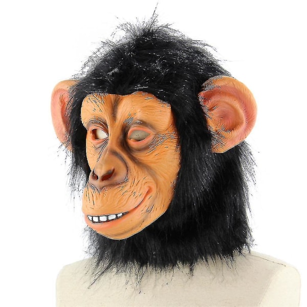 Nyhet Monkey Mask Uhyggelig Dyr Sjimpanse Gorilla Hode Masker Halloween Fest Kostyme Dekorasjoner Maskerade Cosplay Rekvisitter