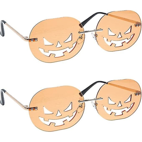 2 par gresskarsolbriller (oransje)
