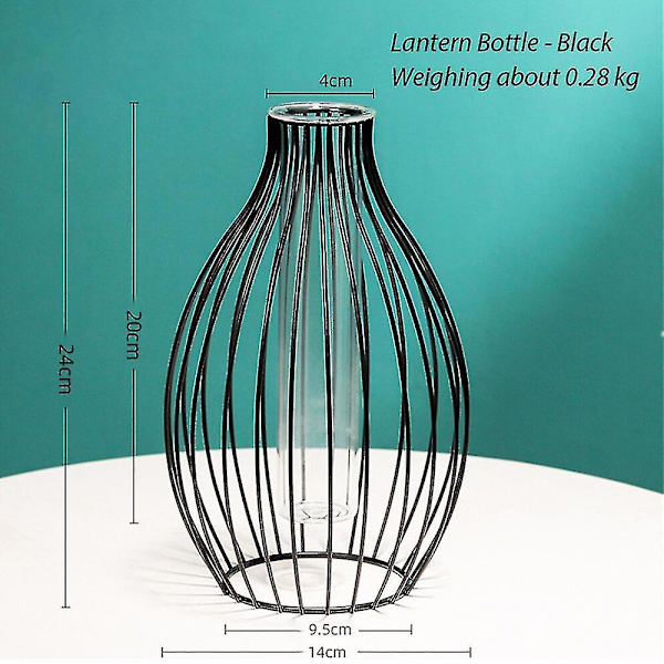 Dekorasjon Hjem Glass Jern Kunst Ramme Blomster Vase Retro Nordiske Stiler Vasene Hjem Metall Planteholder Dekor