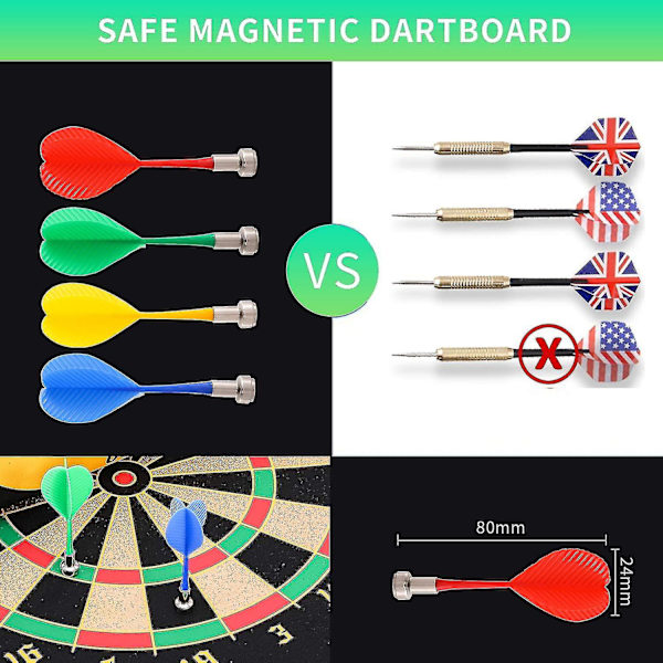 Magnetisk Darttavla Inomhus Utomhus Dartspel Barn Med 12st Magnetiska Dart Säkerhetsleksaker Z66418
