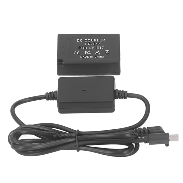 LP E17 Dummy Batteri DR E17 DC Link med Type C Strømadapter Kamera Dummy Batteri til 760D 750D 77D 800D 850D M3 M5 M6 M6 Mark II R10 R8