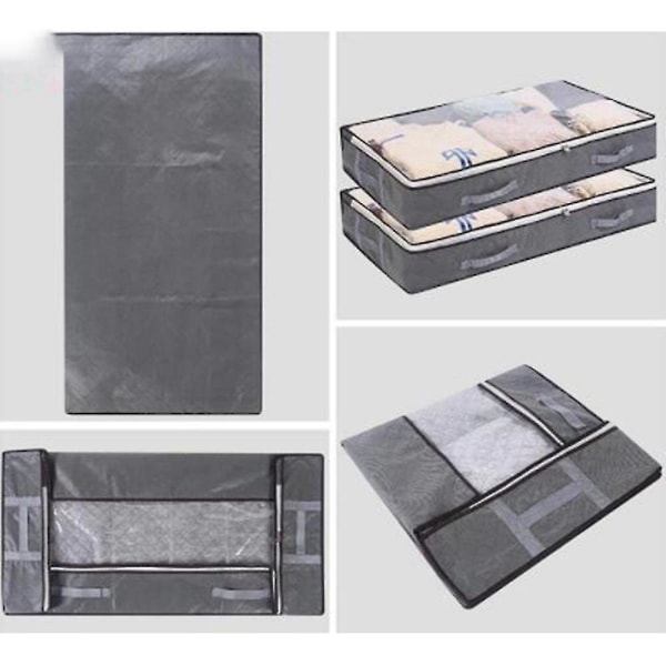 3-pack underbäddsförvaringspåsar Vikbara klädförvaringsbehållare med genomskinligt fönster, förstärkt handtag