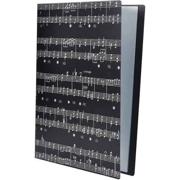Musikkmappe A4-størrelse Notermappe Papirdokumenter Musikktemaer 40 Lommer Oppbevaring