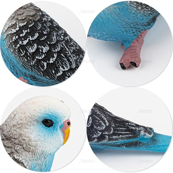 4 pakke fugle dekorative figurer, mini søde falske papegøje fugle parakit Dyremodel legetøj Hjem indretning Have kage dekoration