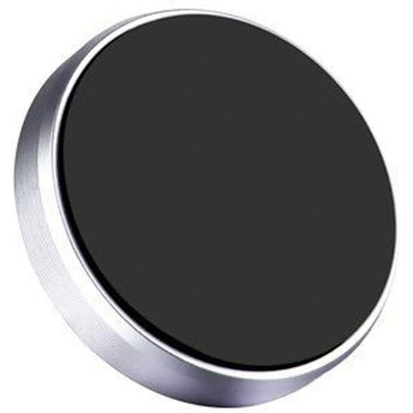 Mini Magnetisk Bilholder til Telefon, Instrumentbræt, Mobiltelefon, GPS, PDA Holder Stativ Tilbehør til Biler Kvinder Mænd (Sølv)