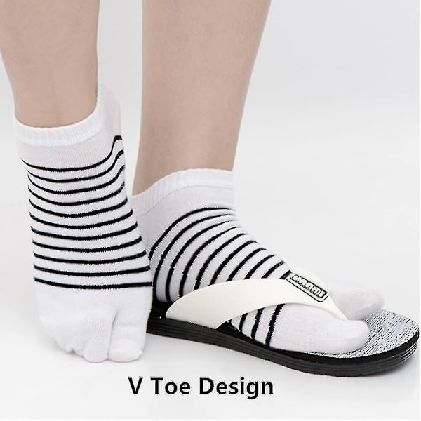 Unisex Flip Flop Sokker Tabi Split Toe Geta Fugttransporterende Bomuld/sandal Sokker, 3 Par