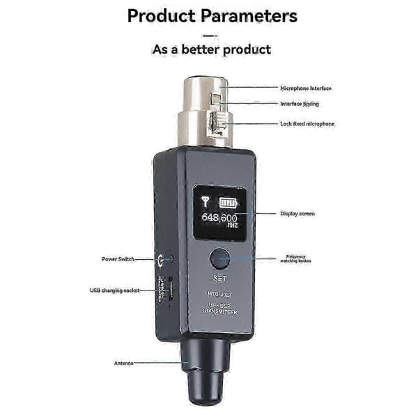 Mikrofon Trådløst System Mikrofon Trådløs Sender UHF Sender Mottaker Mi Linje for Dynamisk
