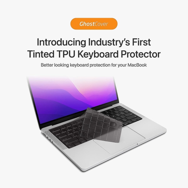 Ghostcover Premium Ultratynd Keyboard Cover Protector, til 2021 2022 2023 M1/m2 Pro/max Macbook Pro 14" 16" (a2442 A2485 A2779 A2