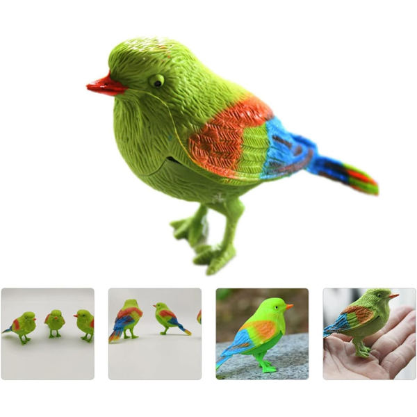 14 stk. Kvidrende Fugl Mini Fugl Figur Fugl Sang Legetøj Påske Træ Ornament Legetøj Bevægelsessensor
