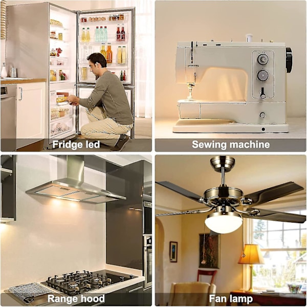 Guoxing E14 LED-lampa 3w varmvit 2700k 28w 33w halogenekvivalent energibesparande, E14 liten Edison-skruv (ses) LED-lampor 360lm för frys Coo