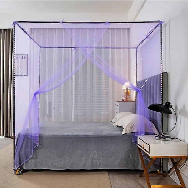 4 hjørner myggnetting prinsesse blonder plakat sengehimmel netting full størrelser netting lilla sengetøy hjemmeinnredning skjermtelt for C