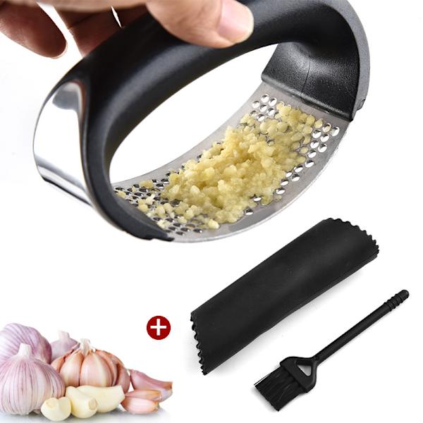 Hvidløgspresse Rocker Rustfrit Stål, Hvidløgshakker Hvidløgspresse Hvidløgsknuser Moser Hakker Køkken Pounding Tool