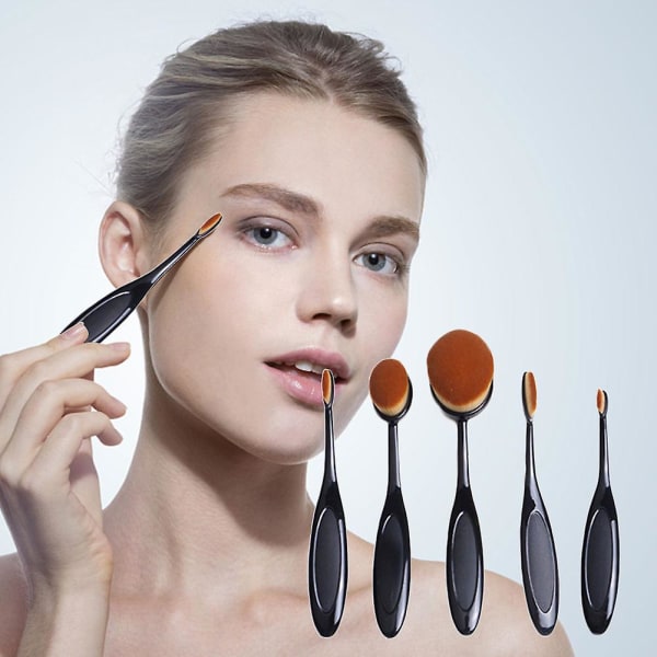 5 stk Tannbørste Type Blush Makeup Brush Set Bærbart mykt hår