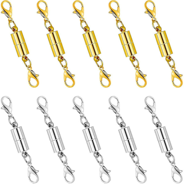10 magnetiske kæder, magnetiske karabinhager, magnetiske smykkelåse, magnetiske