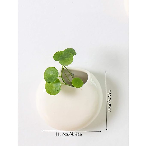 Blomkruka i keramik, hängande väggplanterare, set om 2, moderna blomkrukor för hydroponiska växter eller konstväxter, krukor för hemmet, kontoret, dekoration G