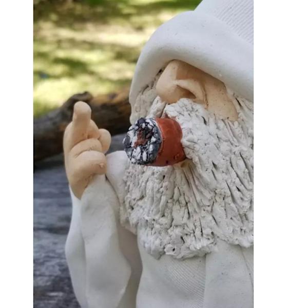 Havefigur af havenisse 5,9 tommer fræk rygende troldnisse sjov græsplæne harpiksfigur udendørs statue til græsplæne gård altan veranda terrasse hjem ornamenter Gar