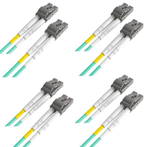 LC till LC Fiber Patchkabel 1m, OM3 Ledningar Multimode Duplex 50/125 Fiberoptisk Kabel för 10gb/Gigabit SFP-Transceiver 4-pack