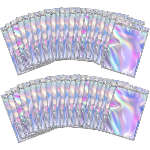 Foliebags Genlukkelige Ziplock-poser Holografiske Farver Lugtsikre Poser Til Gaveposer Mad Smykker Opbevaring, 6x10cm / 7x10cmcolor