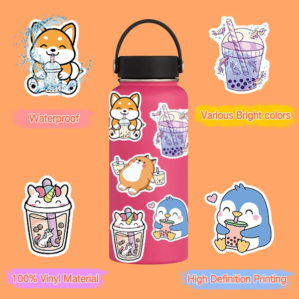 100 kpl kawaii-tarroja kuplille ja juomille