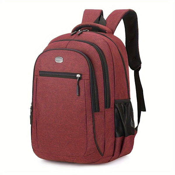 Stor kapasitet Ryggsekk Menn og Kvinner Student Datamaskin Bag Multi-Pocket Vanntett og Slitasjesterk Chr Red