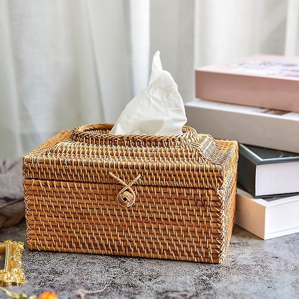 Rattan-kudoslaatikko Käsintehty Pöytä Kudostyyppi Rattan-kudoslaatikko Kylpyhuoneeseen, Kotiin, Hotelliin Ja Toimistoon, b