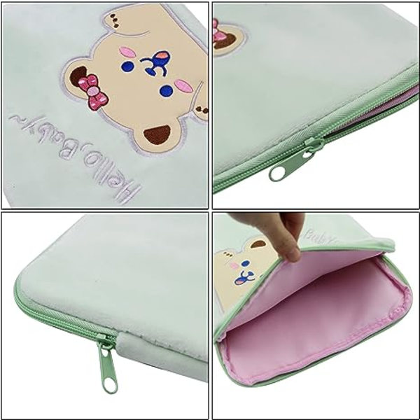 9-11 tommer plysj søde bjørn laptop sleeve taske iPad beskyttende etui tablet cover notebook opbevaringspose til kvinder piger