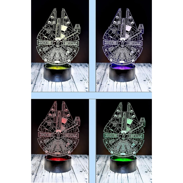 Star Wars Lampe 3d Nattlys Millennium Falcon, Fantastiske Star Wars Gaver Til Menn Og Barn, Perfekt Bursdagsgave For Star Wars Innredning Rom Fans
