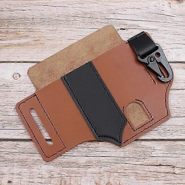 Läderfodral Multiverktyg Organizer Bälte Midjeväska för män och kvinnor, förvaringsficka. A-light brown