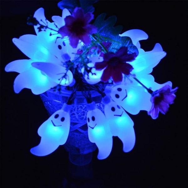Solcelled Utendørs Rodgersia-Lyslenke, 30 LED Spøkelses Globe-Formet Solcelledrevne Feelykter for Hjem, Fest, Ferie, Julepynt (Blå) Hage Spøkelseslys