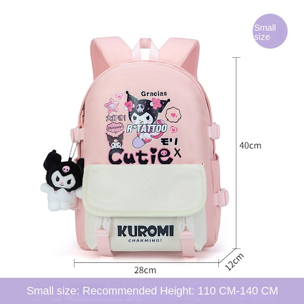 Kuromi co-branded skolesekk jenter ryggsekk for tredje til sjette klasse søte barneskoleelever stor kapasitet ungdomsskoleelever 6120 l 6120 Small Black [Grade 1-2] naked bag